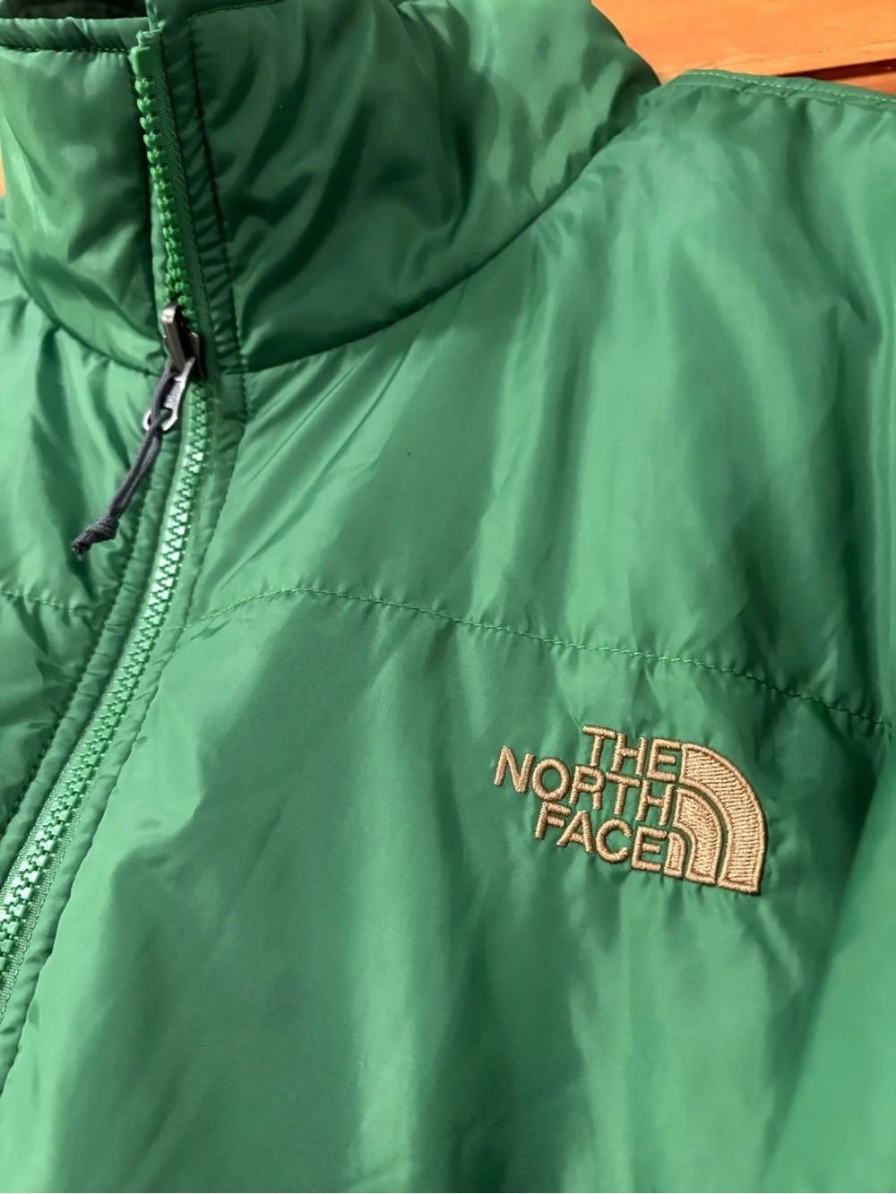 North Face men’s green puffer jacket, XL